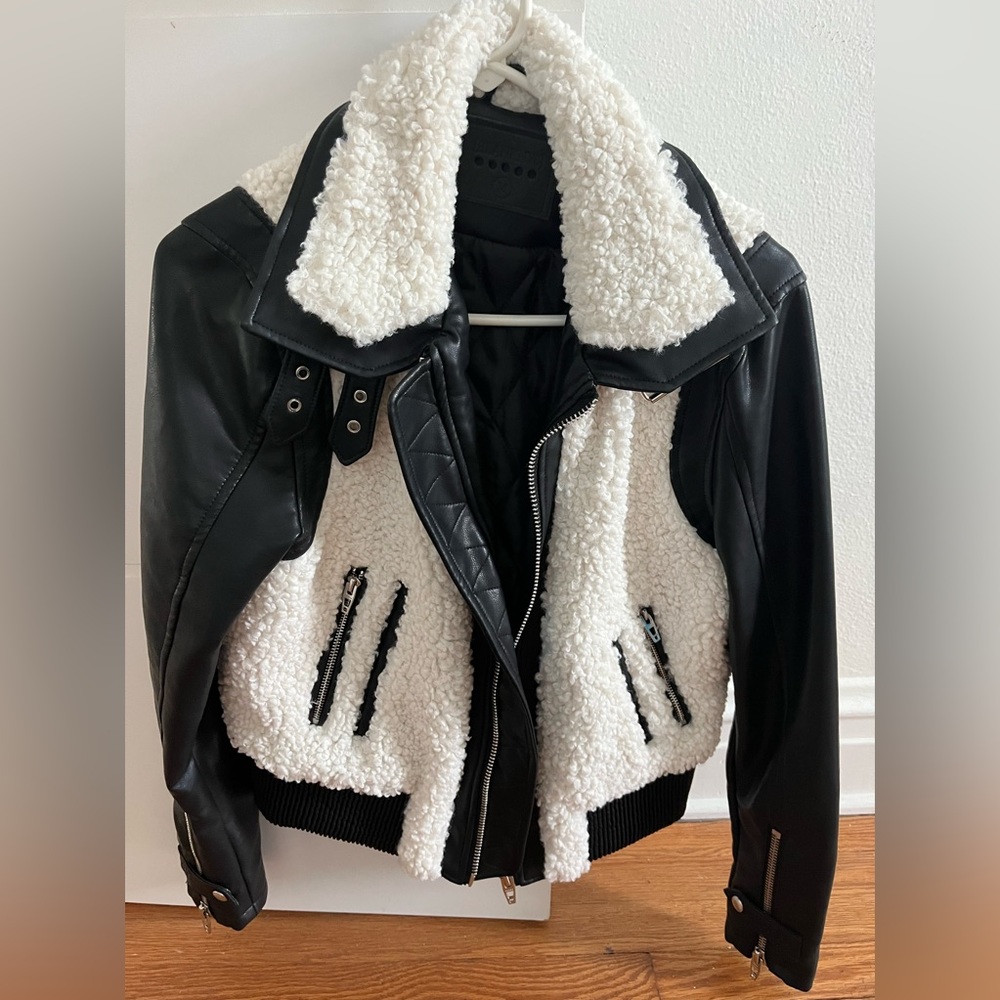 Leather/Sherpa women’s jacket